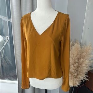Babaton Mustard Long Sleeve Blouse